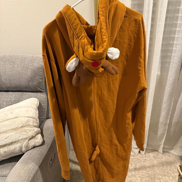 American Eagle Outfitters Reindeer Xmas Christmas, pajama hoodie costume onesie - Picture 5 of 8